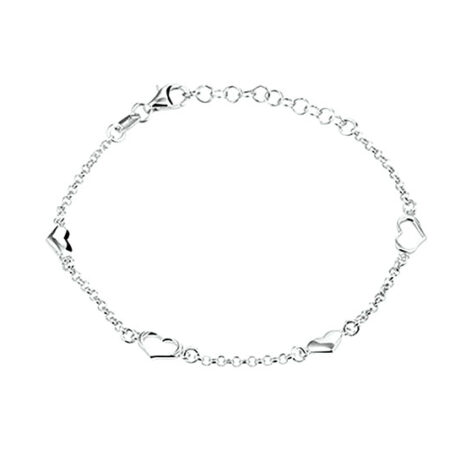 Zilveren Armband hartjes 1,9 mm 16 + 3 cm