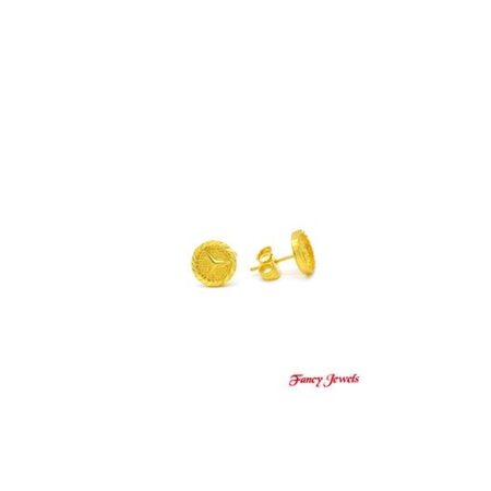 Goldplated Mercedes oorknop - 10 mm