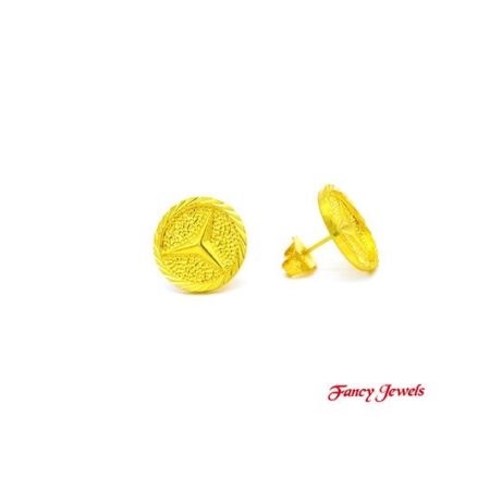 Goldplated Mercedes oorknop - 15 mm