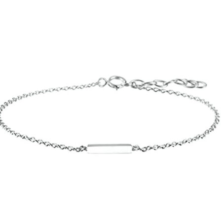 Zilveren Armband balkje 1,2 mm 16 + 2,5 mm