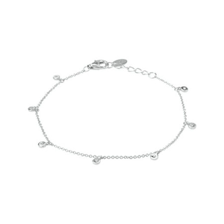 Zilveren Armband zirkonia 1,2 mm 16,5 + 2 cm