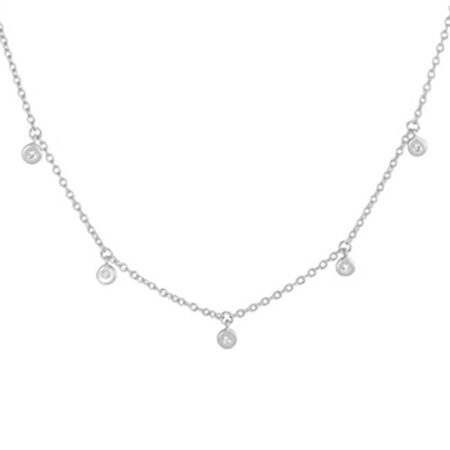 Zilveren Collier zirkonia 1,2 mm 41 + 4 cm