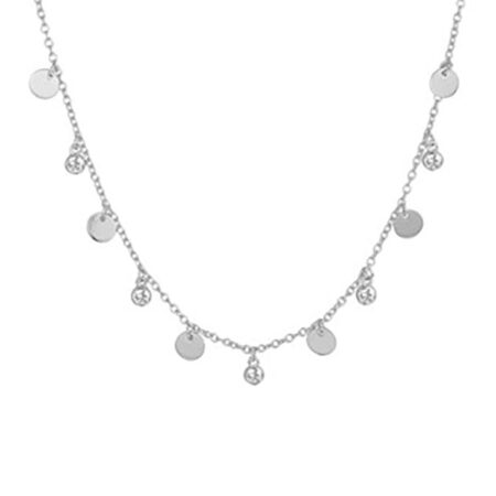 Zilveren Collier zirkonia 1,2 mm 41 + 4 cm
