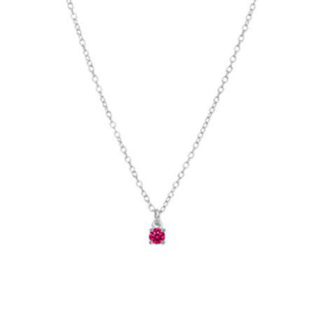 Zilveren Collier synth. robijn 1,1 mm 40 - 42 - 44 cm
