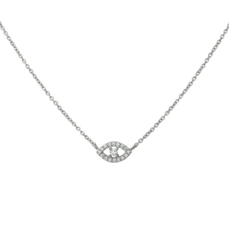Zilveren Collier boze oog zirkonia 40 + 4 cm