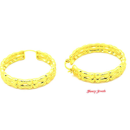 Goldplated Bamboe oorbel