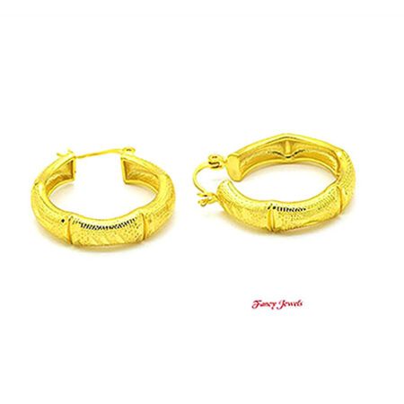 Goldplated Bamboe oorbel