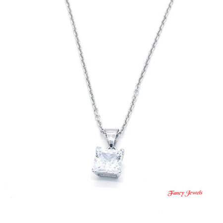 Zilveren Collier met zirkonia