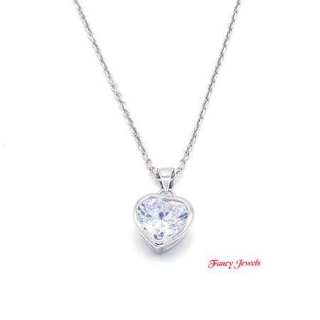 Zilveren Collier met zirkonia