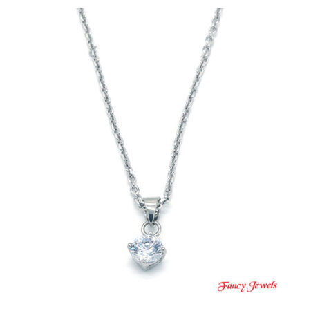 Zilveren Collier met zirkonia
