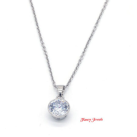 Zilveren Collier met zirkonia